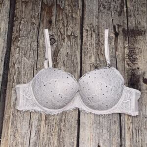 Victoria Secret Dream Angels Lace Push Up Bra w/ Rhinestones Light Pink 36B